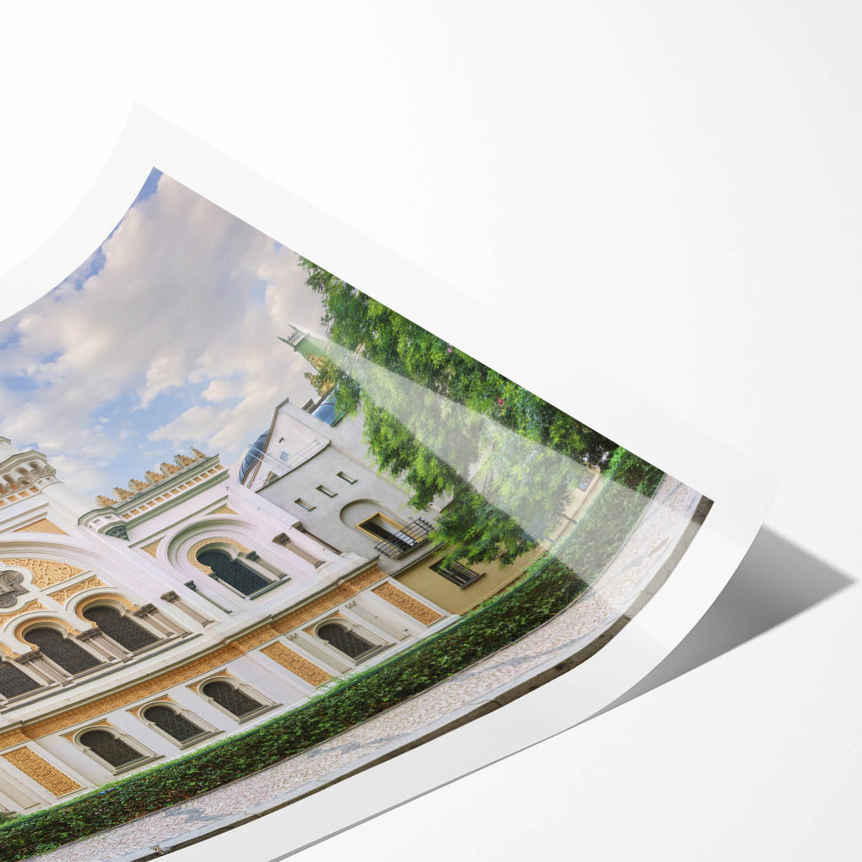 Extra large rolled print featuring line art flowers in a minimalist style, using muted earth tones.