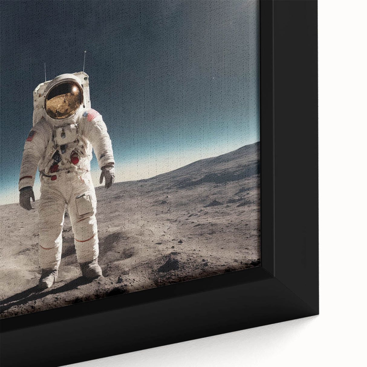 Astronaut Wall Art: Space Explorer Canvas on Lunar Landscape