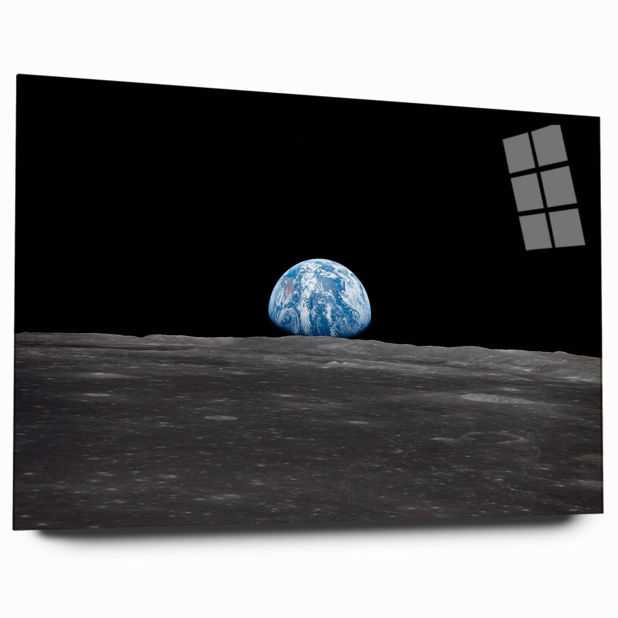Earthrise Over the Moon Wall Art - Iconic Earth from Space Decor Print