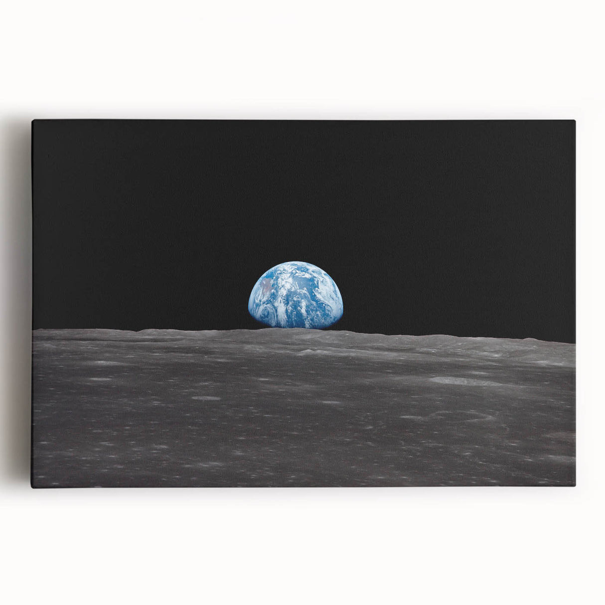Earthrise Over the Moon Wall Art - Iconic Earth from Space Decor Print