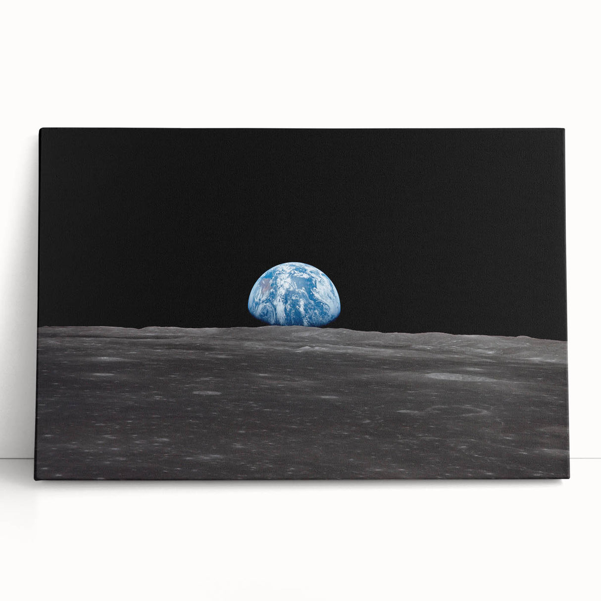 Earthrise Over the Moon Wall Art - Iconic Earth from Space Decor Print