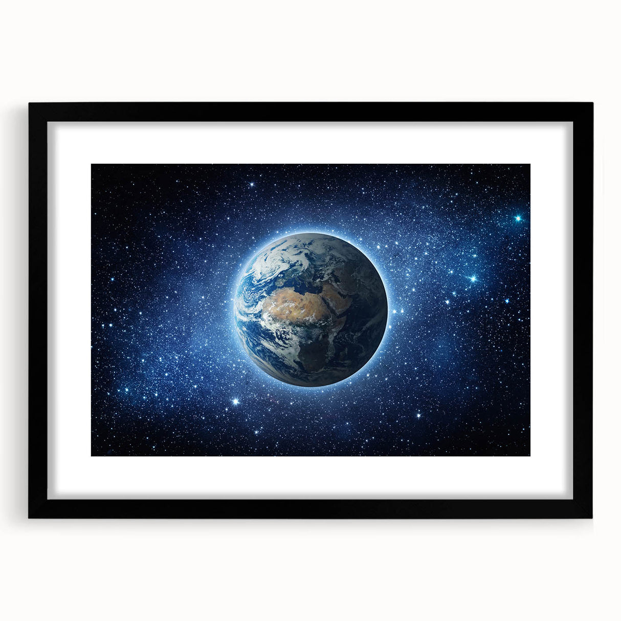 Earth in the Cosmos Wall Art - Stunning Space and Stars Decor Print