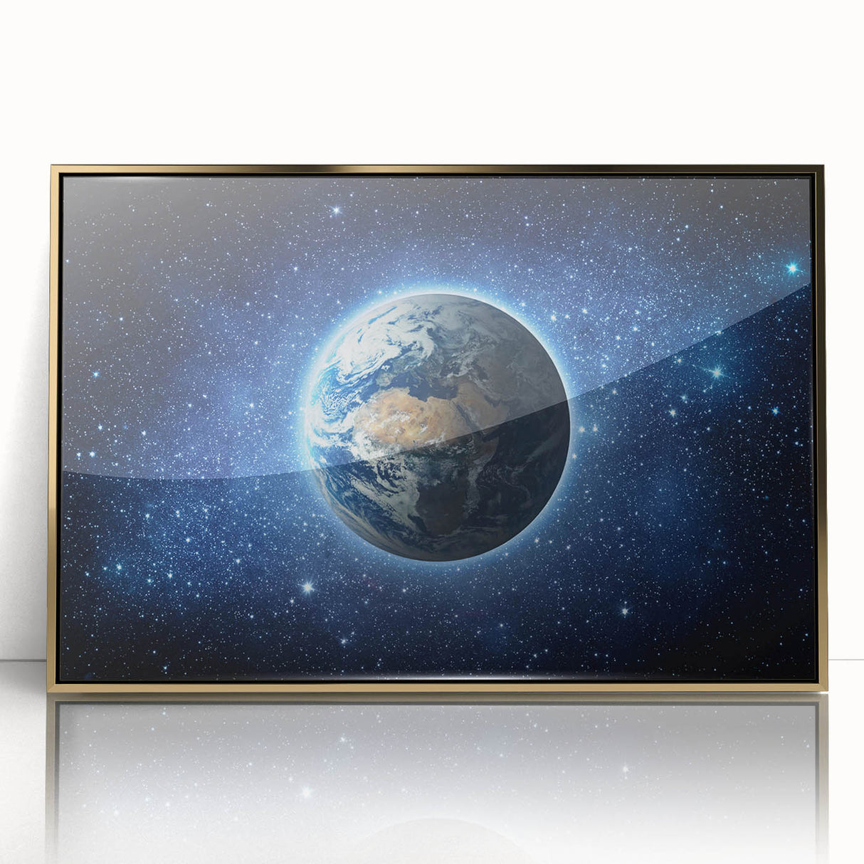 Earth in the Cosmos Wall Art - Stunning Space and Stars Decor Print
