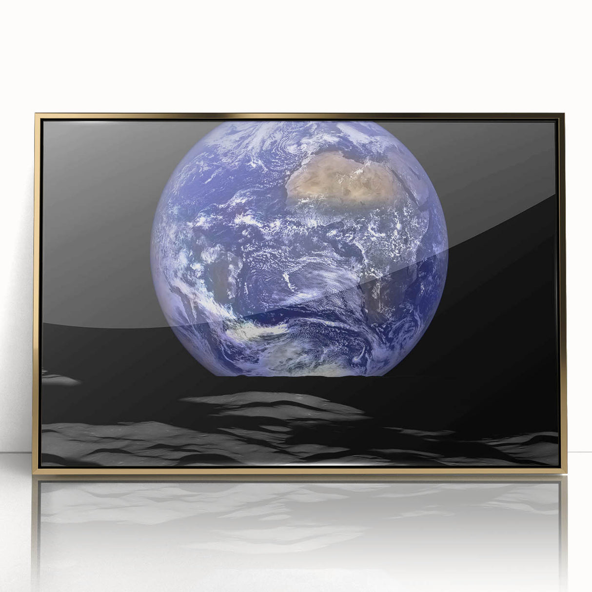 Earth and Moon Wall Art - Stunning View of Earth from the Lunar Surface