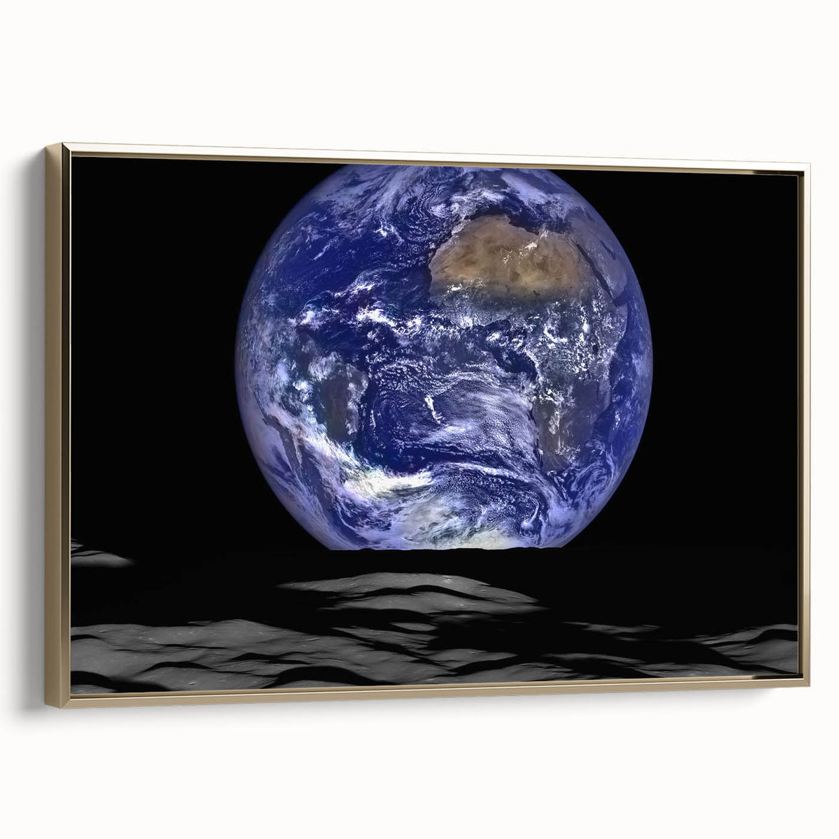 Earth and Moon Wall Art - Stunning View of Earth from the Lunar Surface
