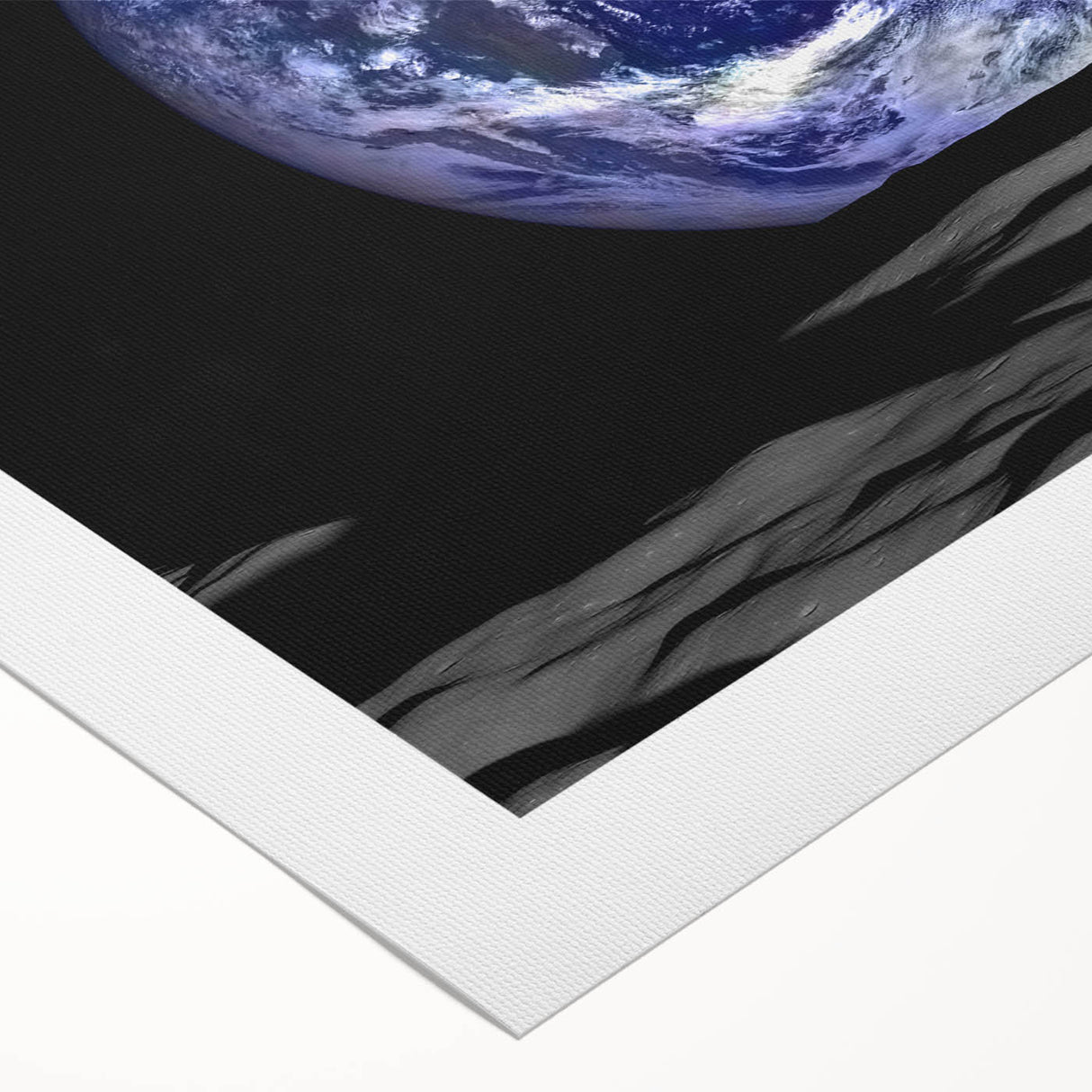 Earth and Moon Wall Art - Stunning View of Earth from the Lunar Surface