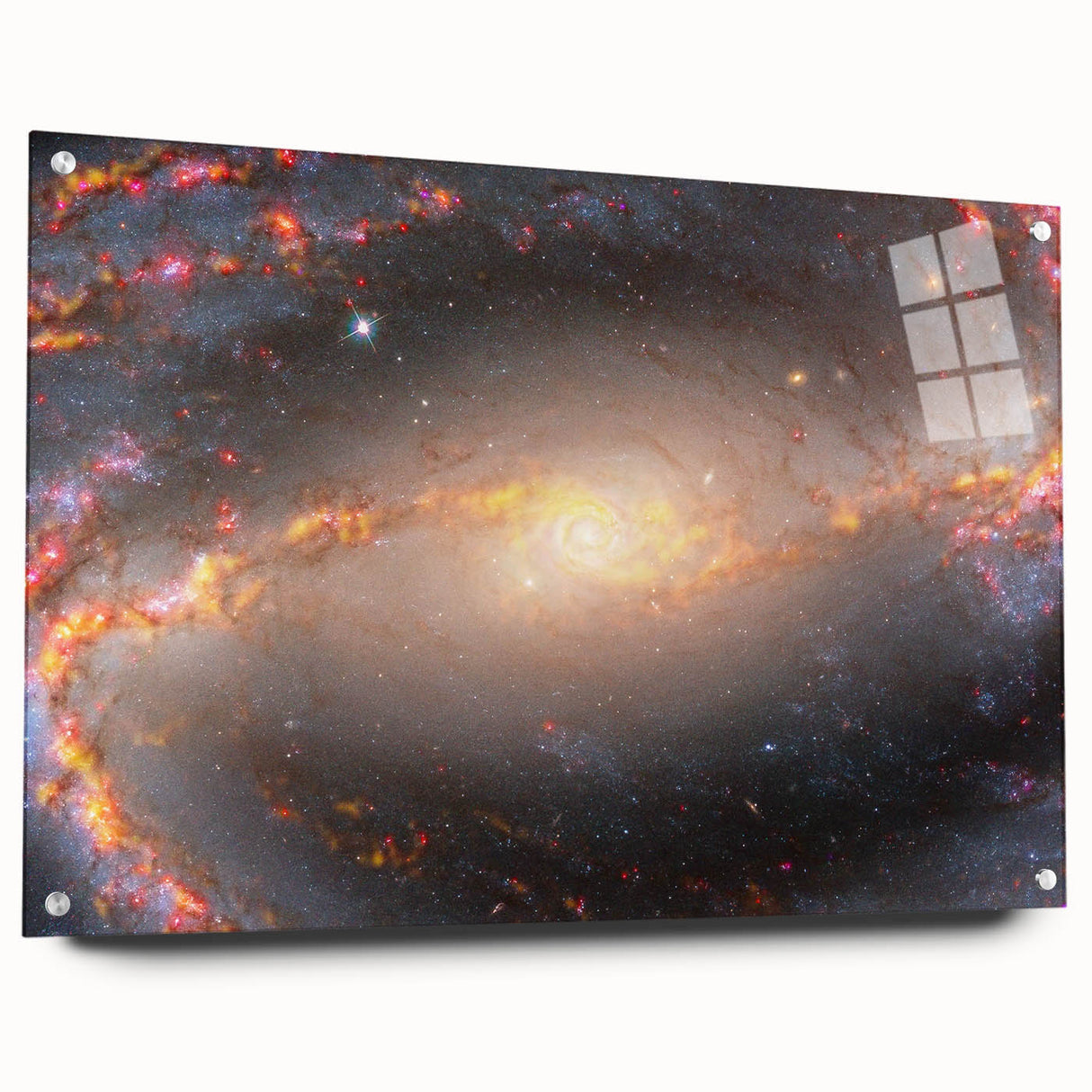 Barred Spiral Galaxy Wall Art: Vibrant Cosmic Nebula & Space Prints