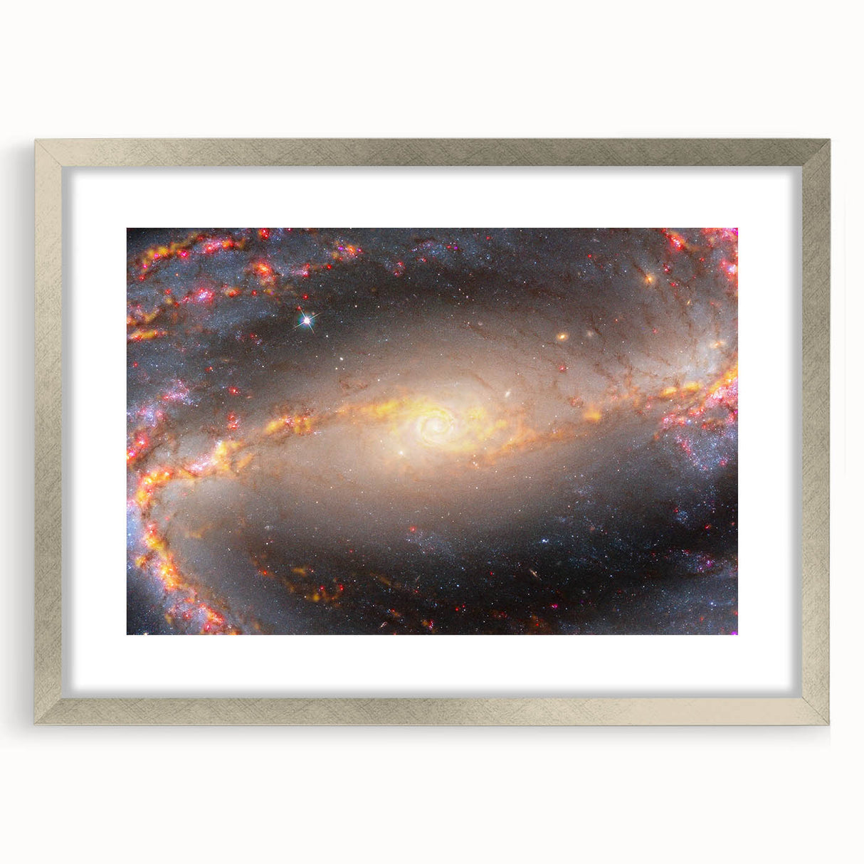 Barred Spiral Galaxy Wall Art: Vibrant Cosmic Nebula & Space Prints