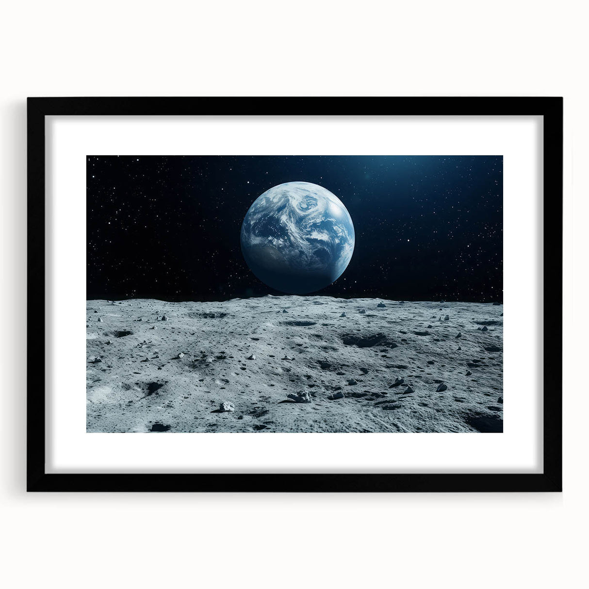 Earthrise Over Moon – Captivating Space-Themed Celestial Wall Art