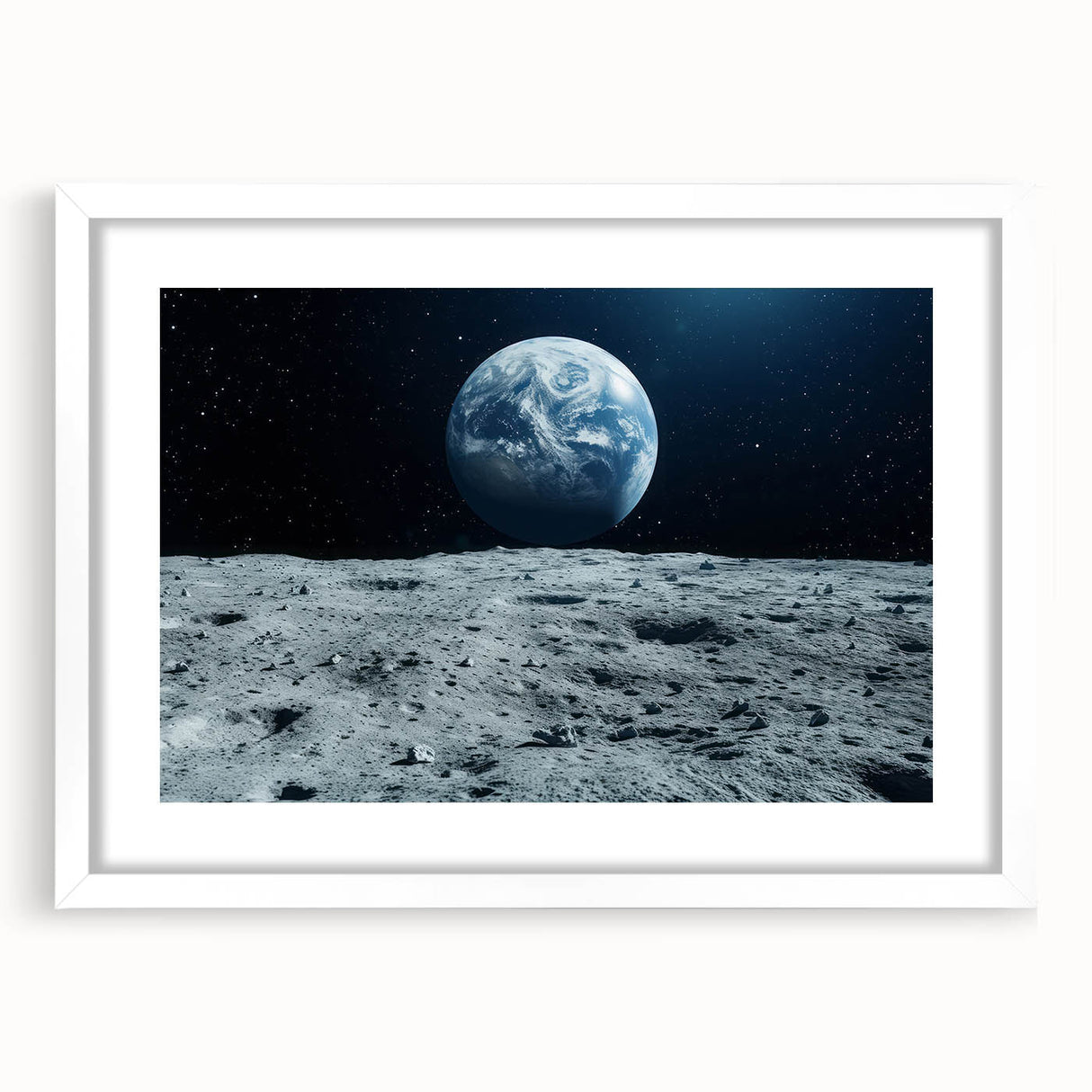 Earthrise Over Moon – Captivating Space-Themed Celestial Wall Art