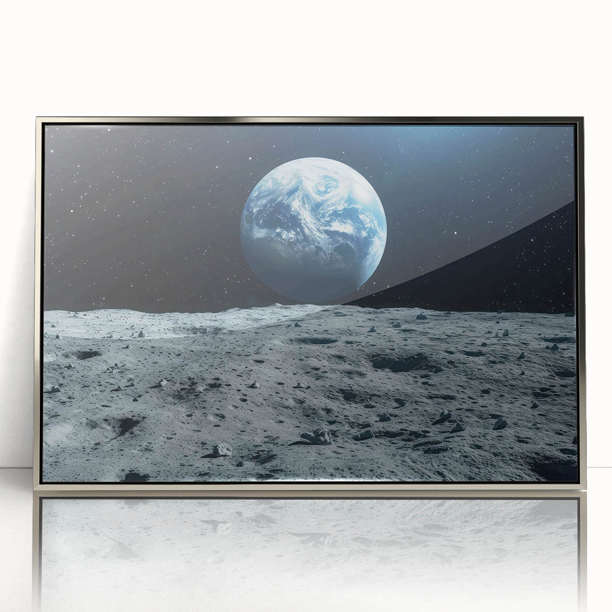 Earthrise Over Moon – Captivating Space-Themed Celestial Wall Art