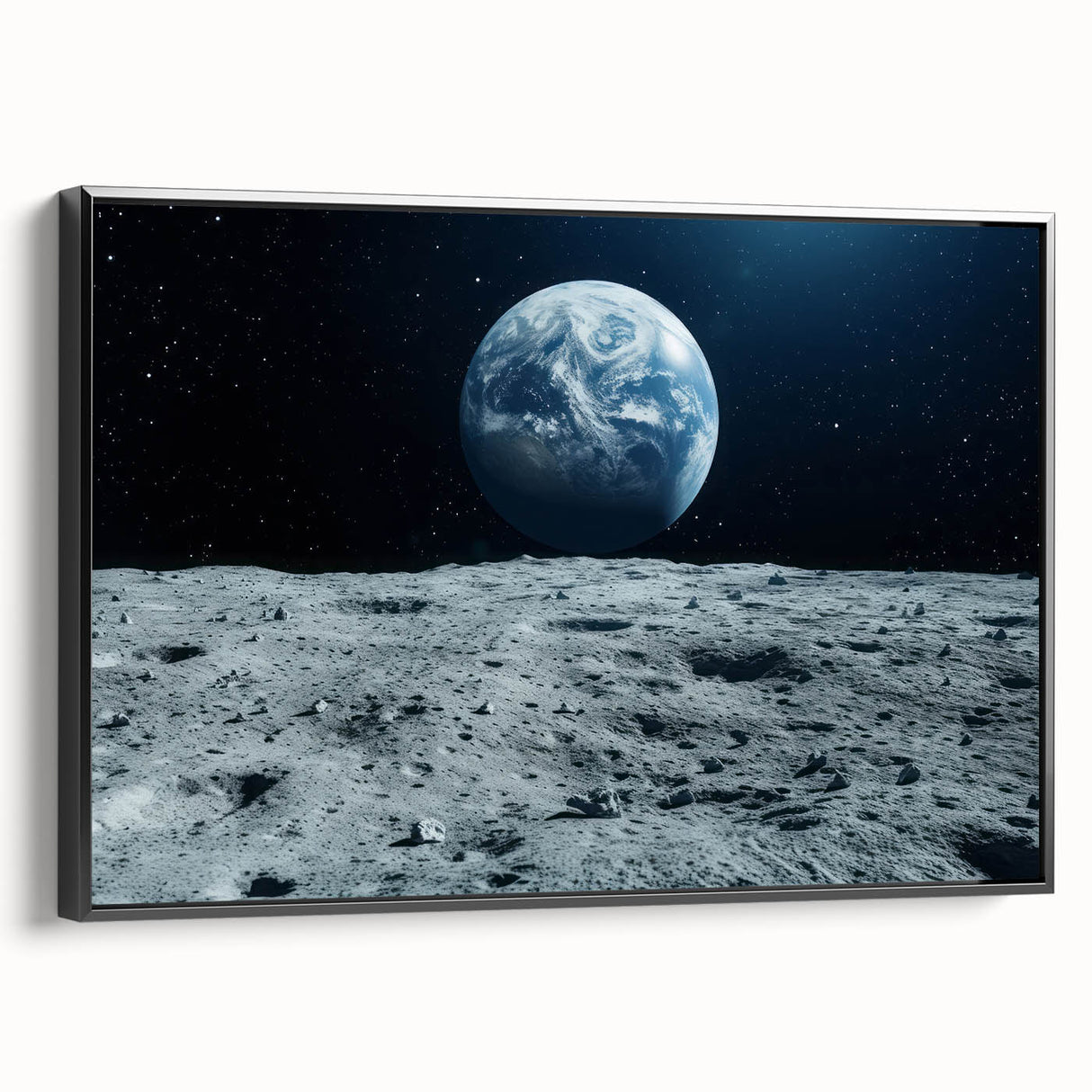 Earthrise Over Moon – Captivating Space-Themed Celestial Wall Art