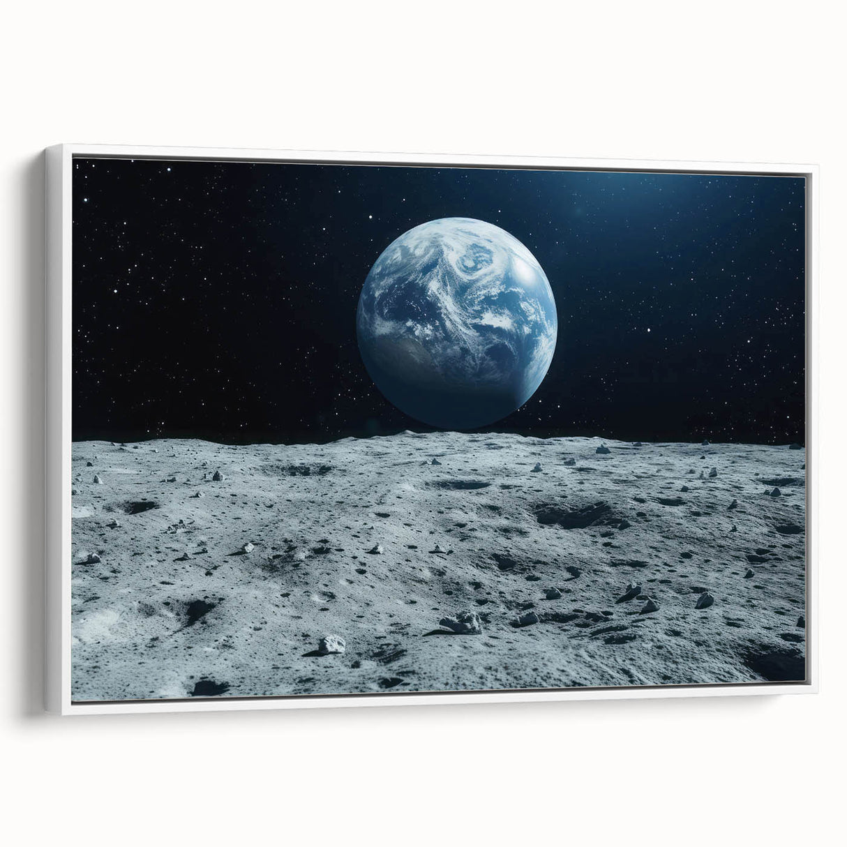 Earthrise Over Moon – Captivating Space-Themed Celestial Wall Art