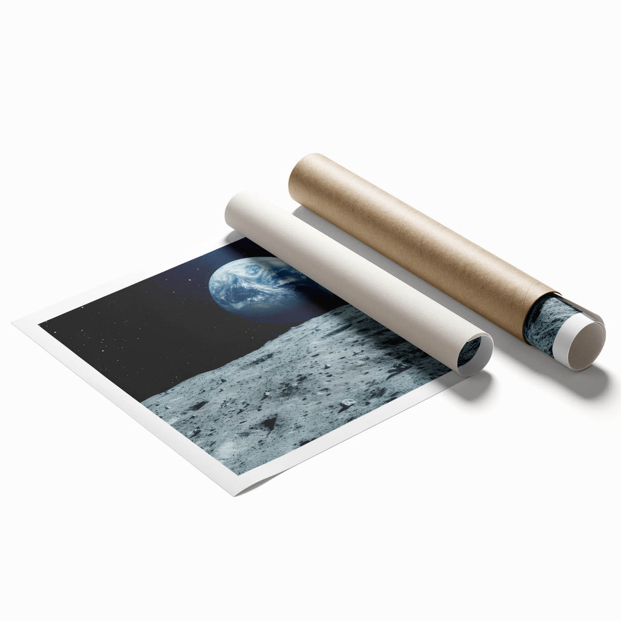 Earthrise Over Moon – Captivating Space-Themed Celestial Wall Art