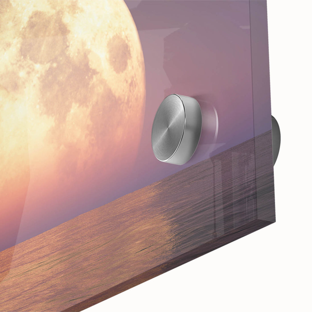 Golden Moonrise Over Ocean – Tranquil Celestial Wall Art for Home Decor"