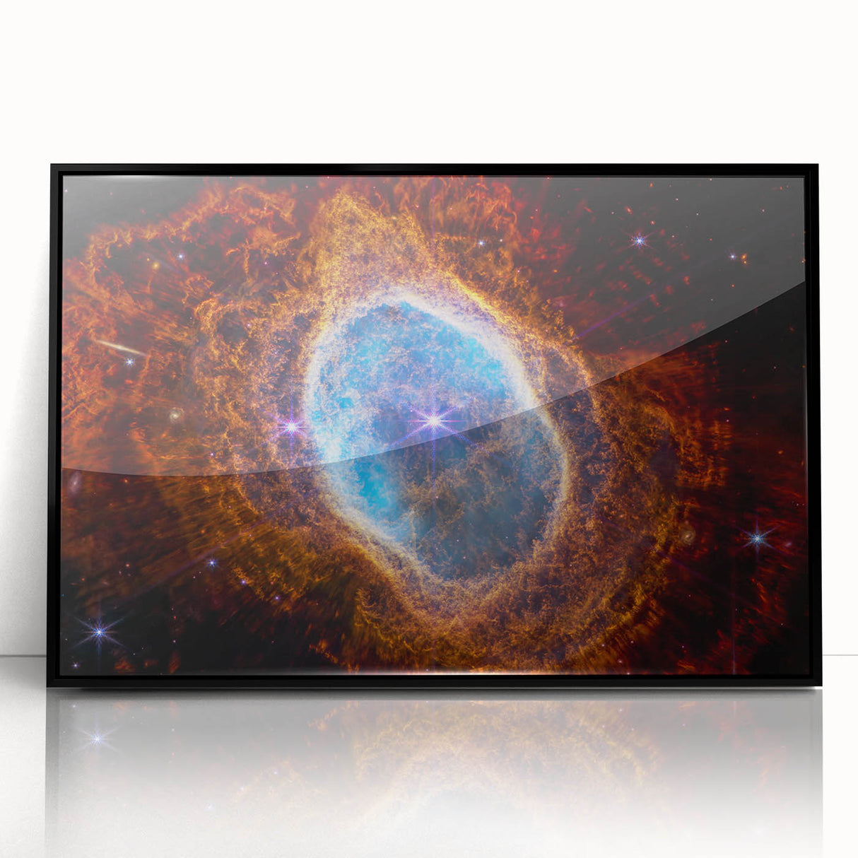 Radiant Blue Nebula Wall Art | Space Canvas Prints | Cosmic Decor