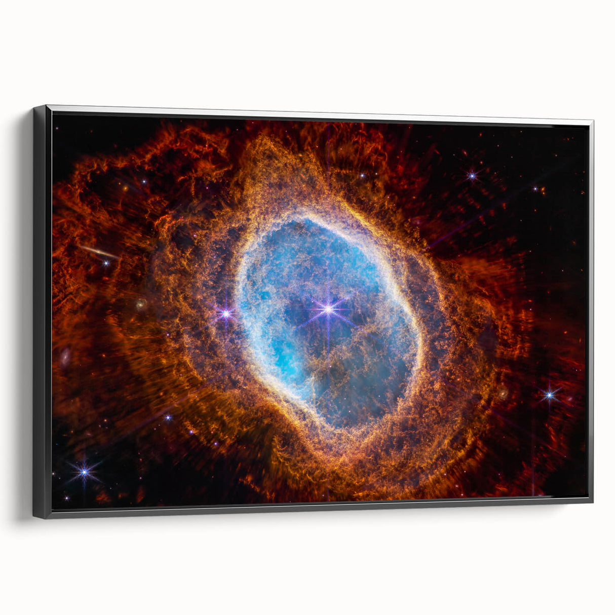 Radiant Blue Nebula Wall Art | Space Canvas Prints | Cosmic Decor