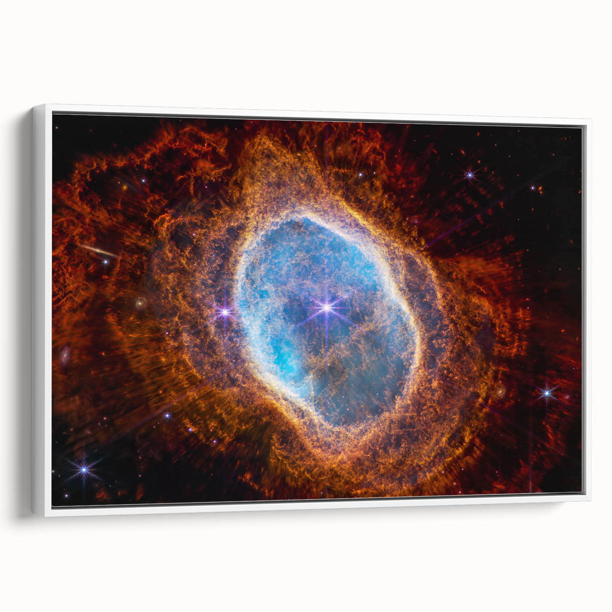Radiant Blue Nebula Wall Art | Space Canvas Prints | Cosmic Decor