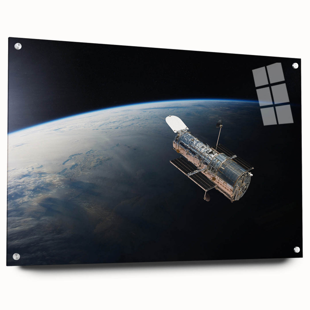Satellite Orbiting Earth - Stunning Cosmic Wall Art for Home Decor