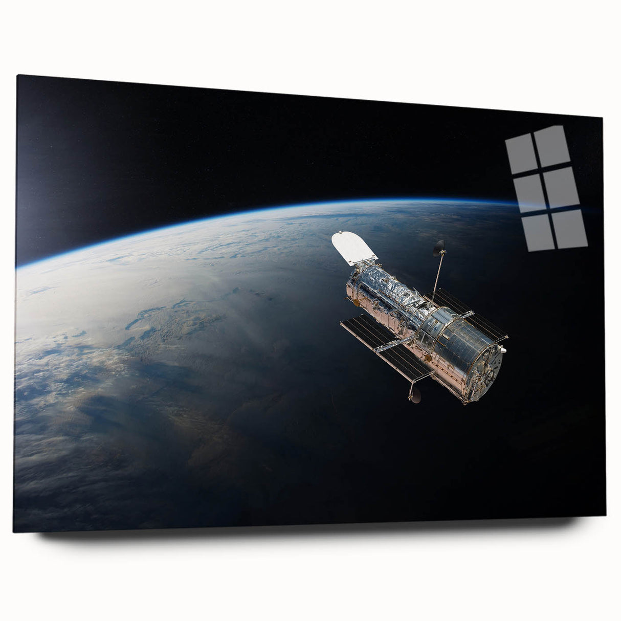 Satellite Orbiting Earth - Stunning Cosmic Wall Art for Home Decor