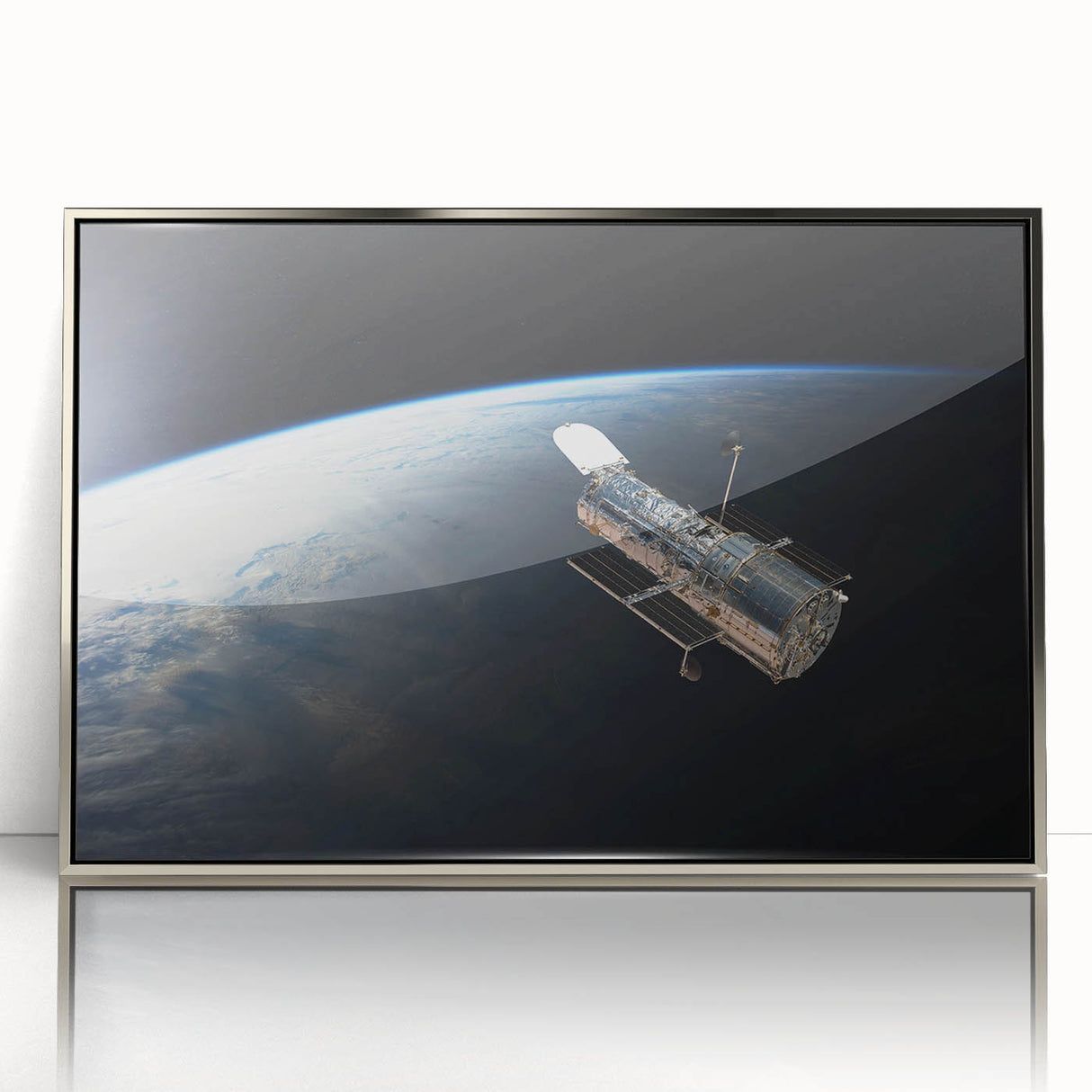 Satellite Orbiting Earth - Stunning Cosmic Wall Art for Home Decor