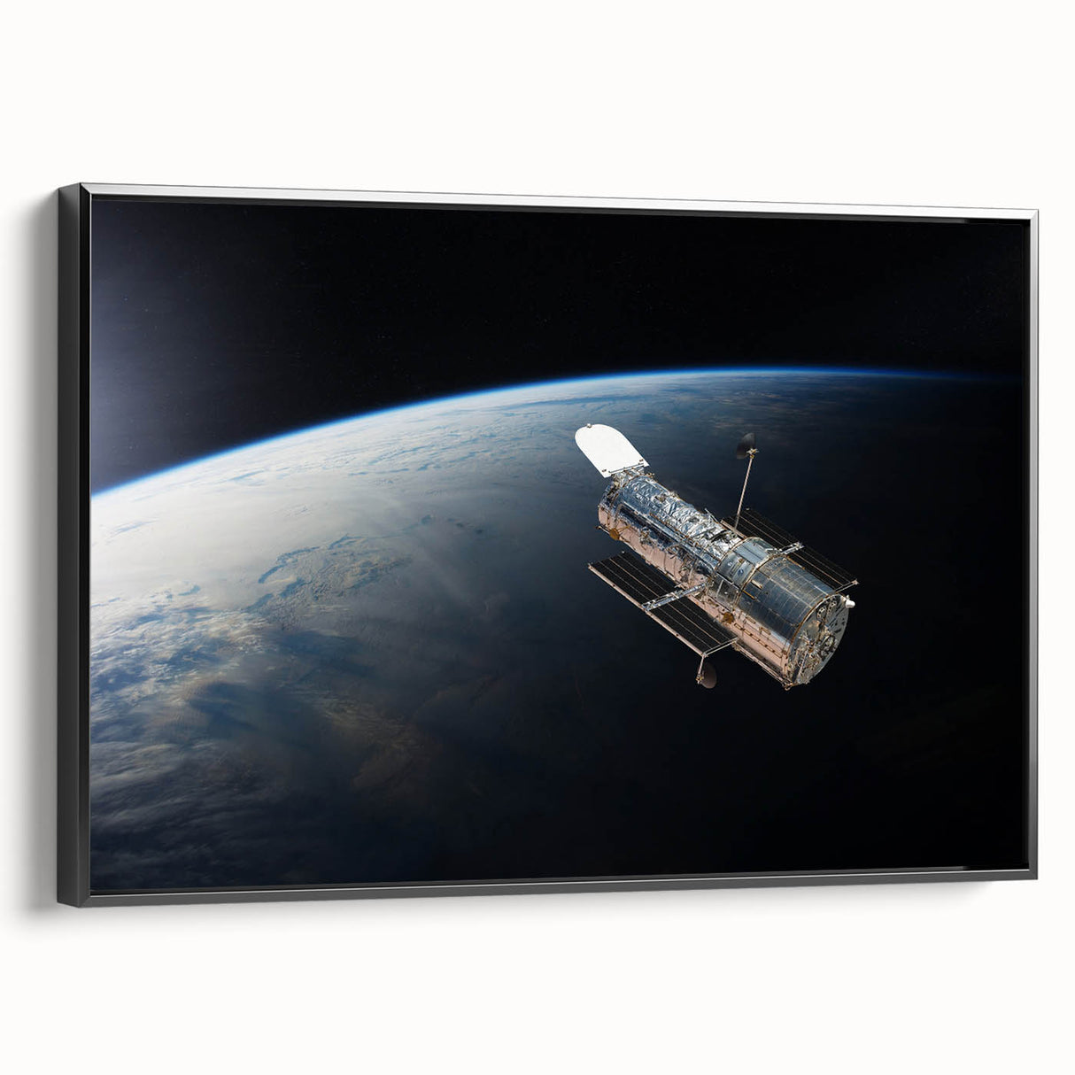 Satellite Orbiting Earth - Stunning Cosmic Wall Art for Home Decor