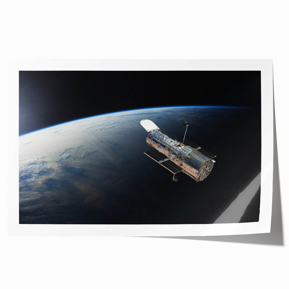 Satellite Orbiting Earth - Stunning Cosmic Wall Art for Home Decor