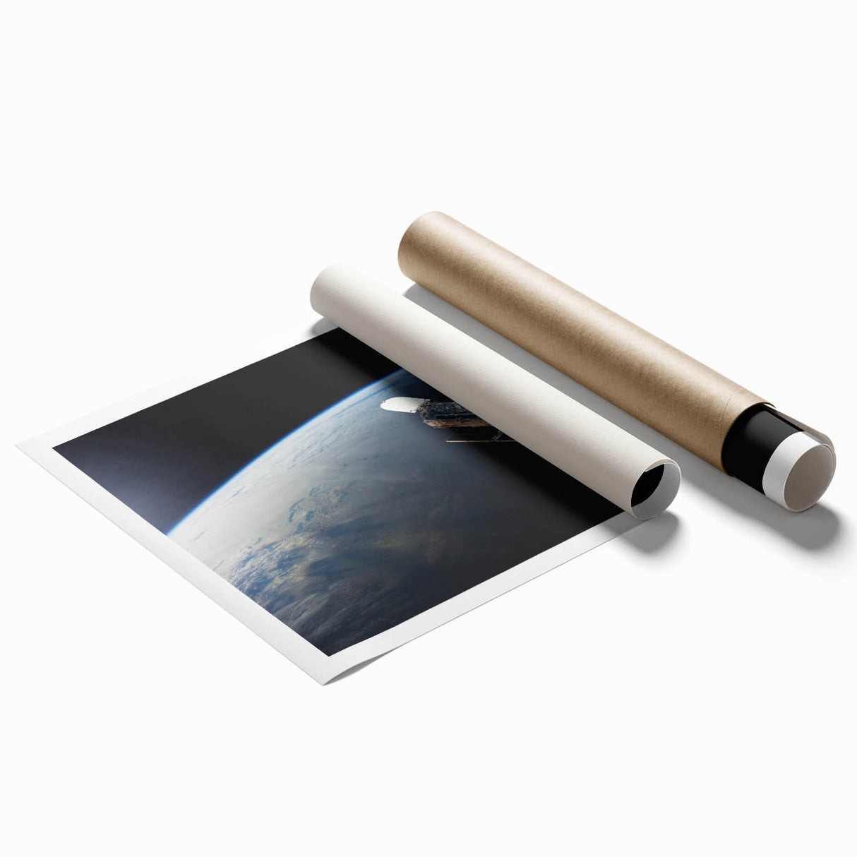 Satellite Orbiting Earth - Stunning Cosmic Wall Art for Home Decor