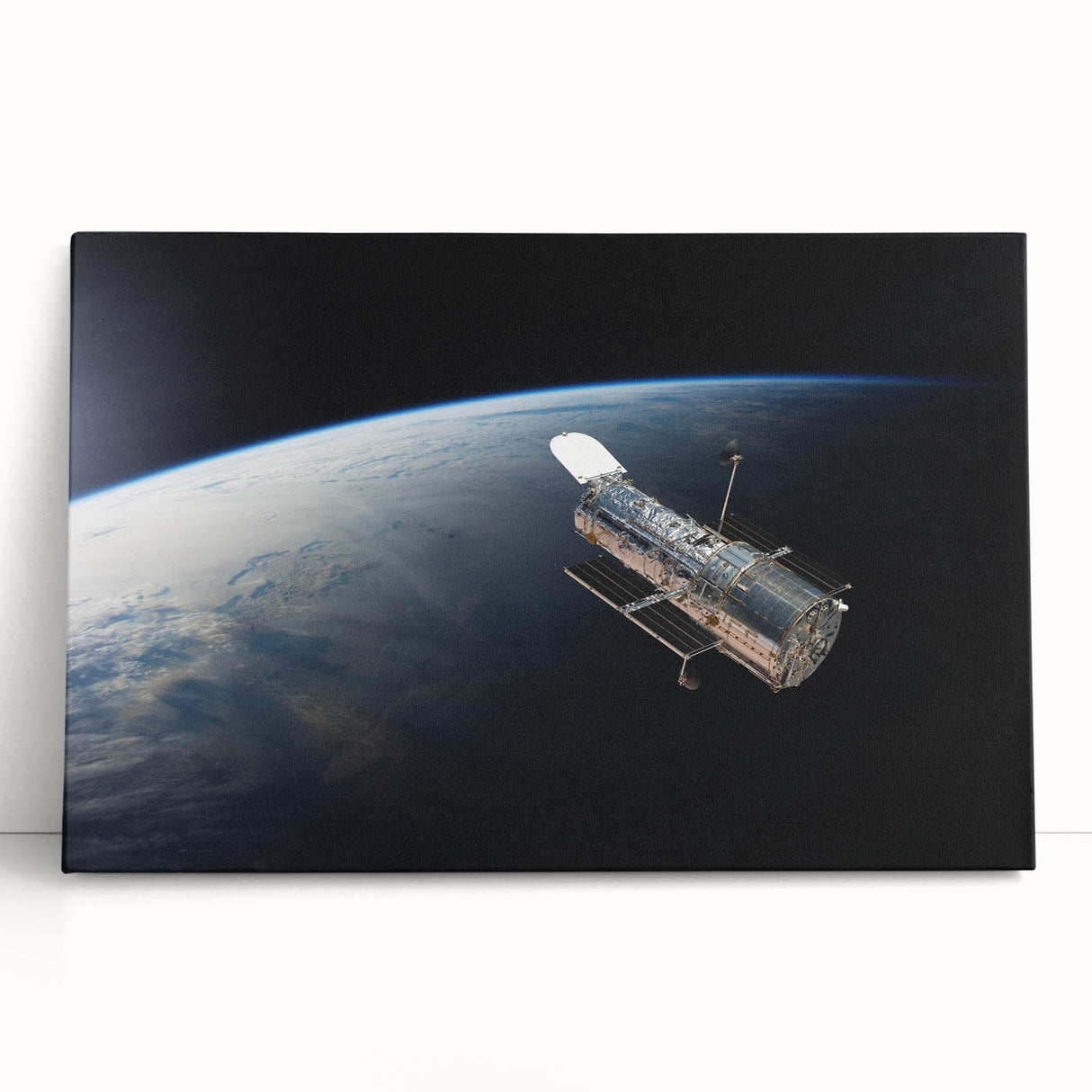 Satellite Orbiting Earth - Stunning Cosmic Wall Art for Home Decor