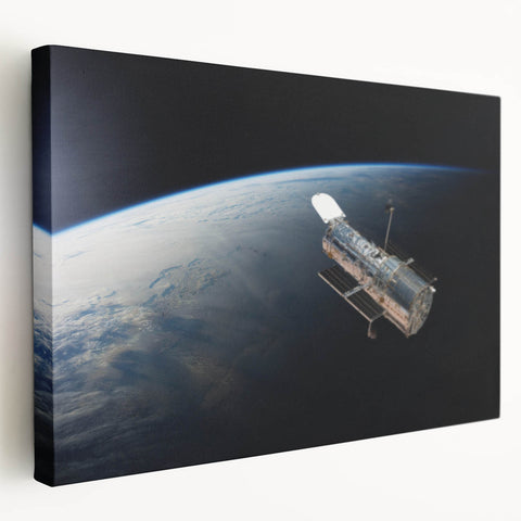 Satellite Orbiting Earth - Stunning Cosmic Wall Art for Home Decor