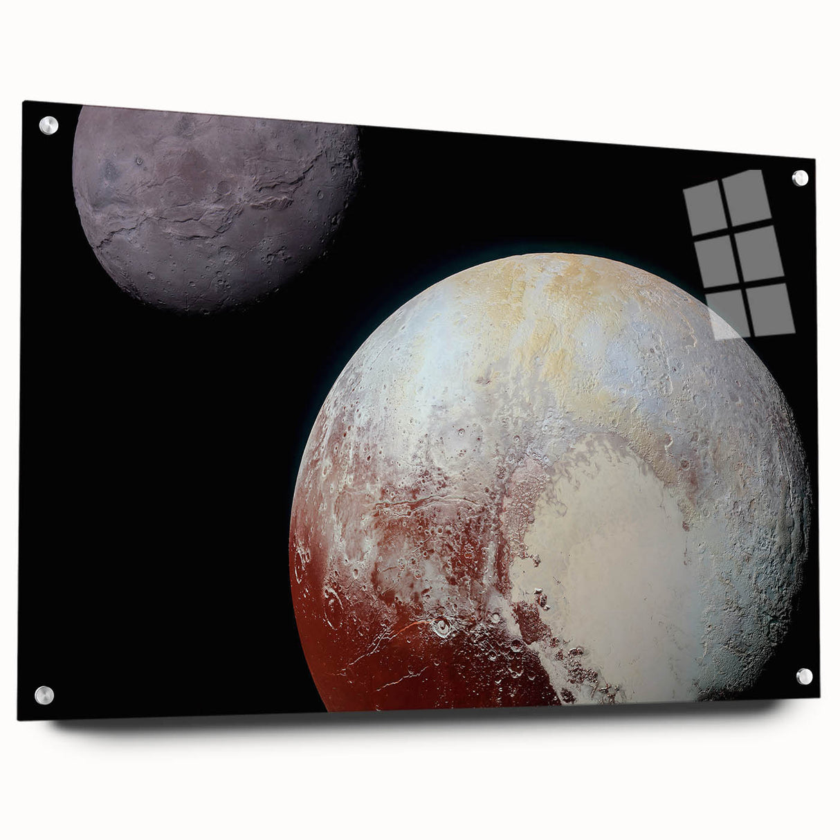 Pluto and Charon Art - Cosmic Planetary Wall Decor for Astronomy Lovers