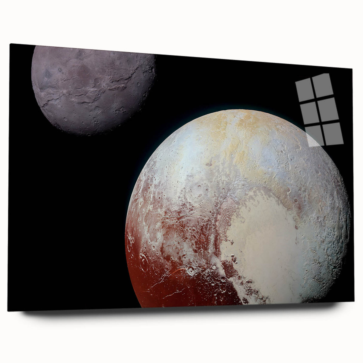 Pluto and Charon Art - Cosmic Planetary Wall Decor for Astronomy Lovers