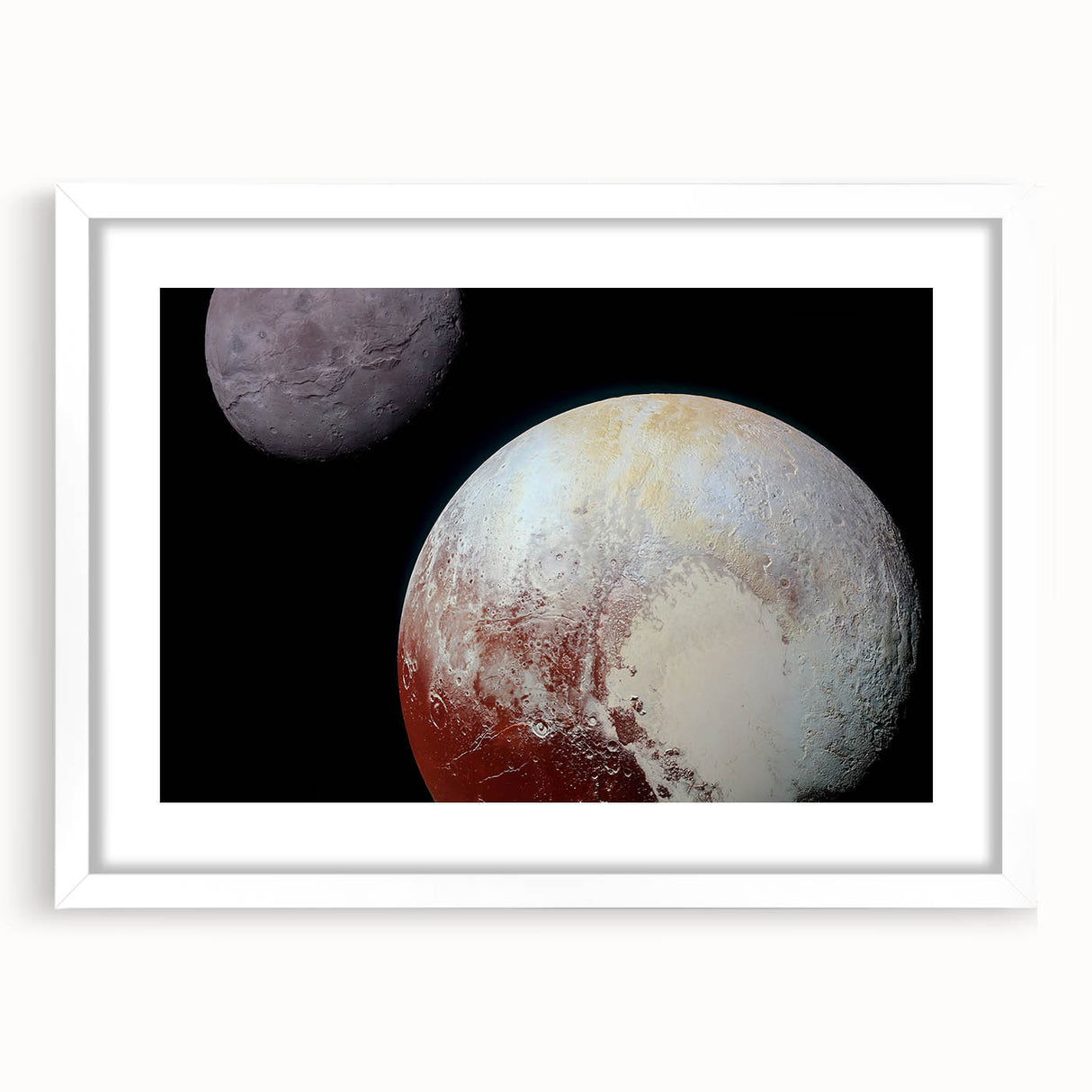 Pluto and Charon Art - Cosmic Planetary Wall Decor for Astronomy Lovers
