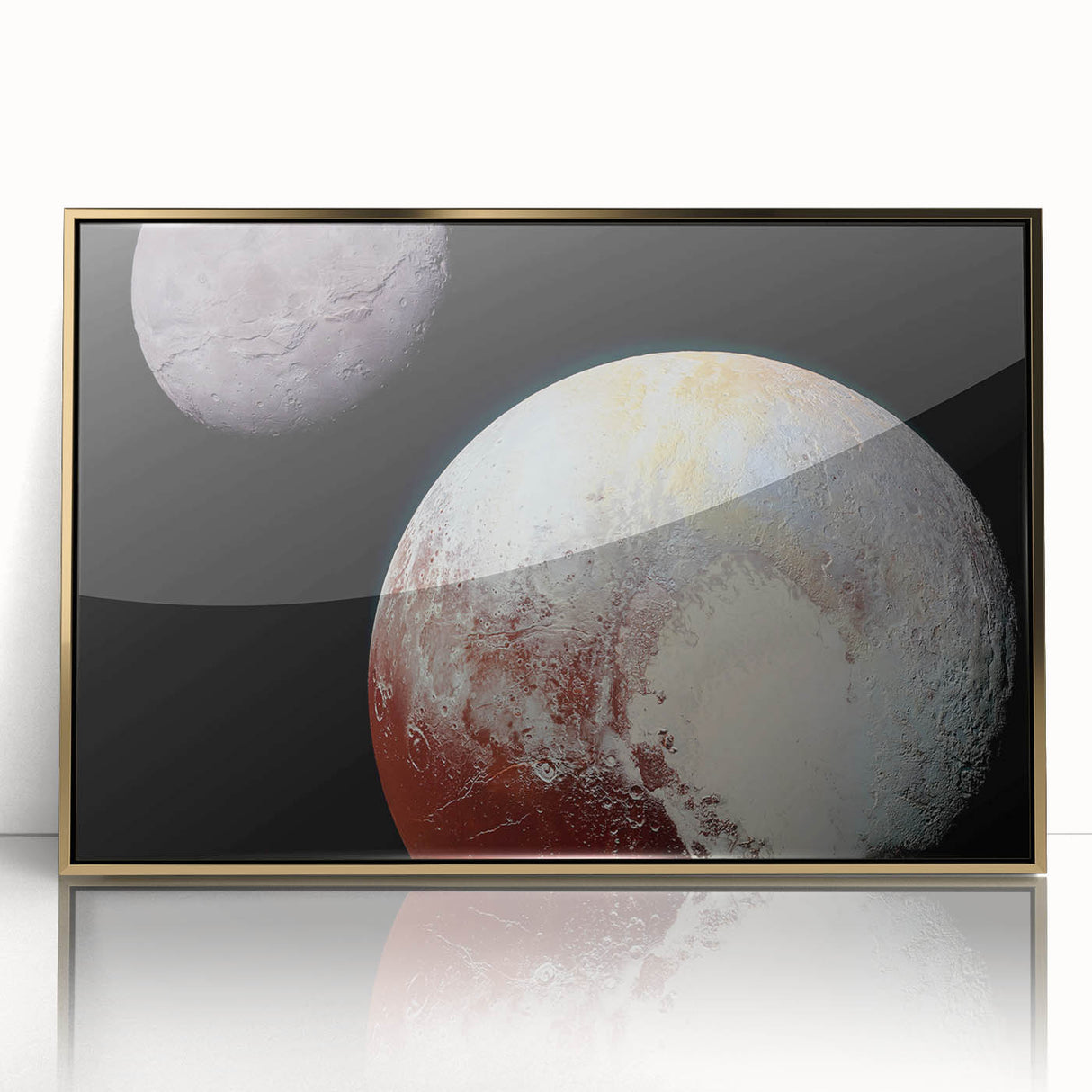 Pluto and Charon Art - Cosmic Planetary Wall Decor for Astronomy Lovers