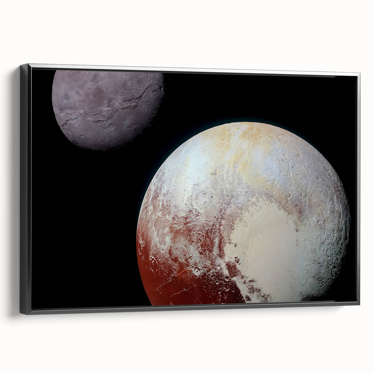 Pluto and Charon Art - Cosmic Planetary Wall Decor for Astronomy Lovers
