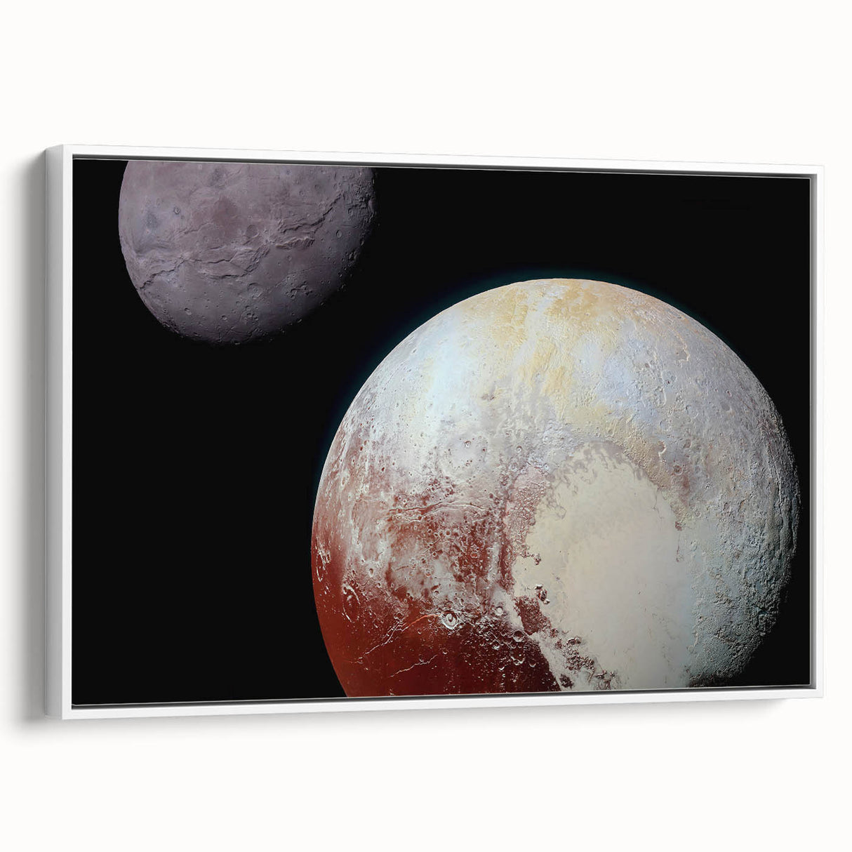 Pluto and Charon Art - Cosmic Planetary Wall Decor for Astronomy Lovers
