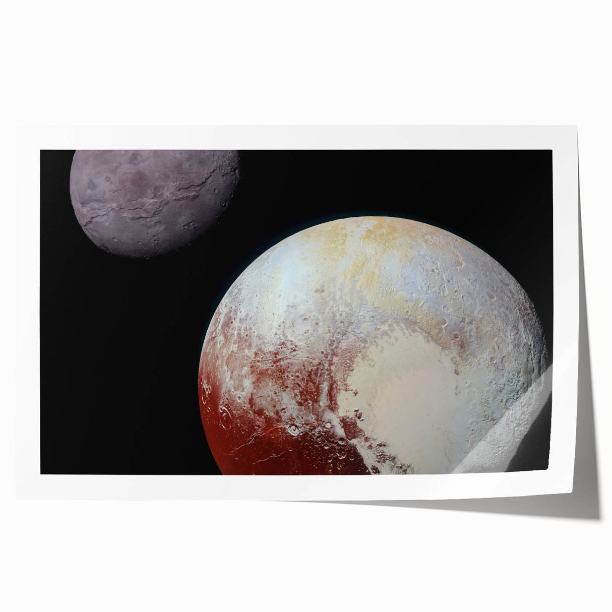 Pluto and Charon Art - Cosmic Planetary Wall Decor for Astronomy Lovers