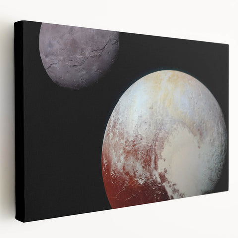 Pluto and Charon Art - Cosmic Planetary Wall Decor for Astronomy Lovers