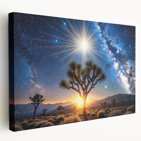 Desert Night Sky and Sun – Cosmic Sun Wall Art with Milky Way View