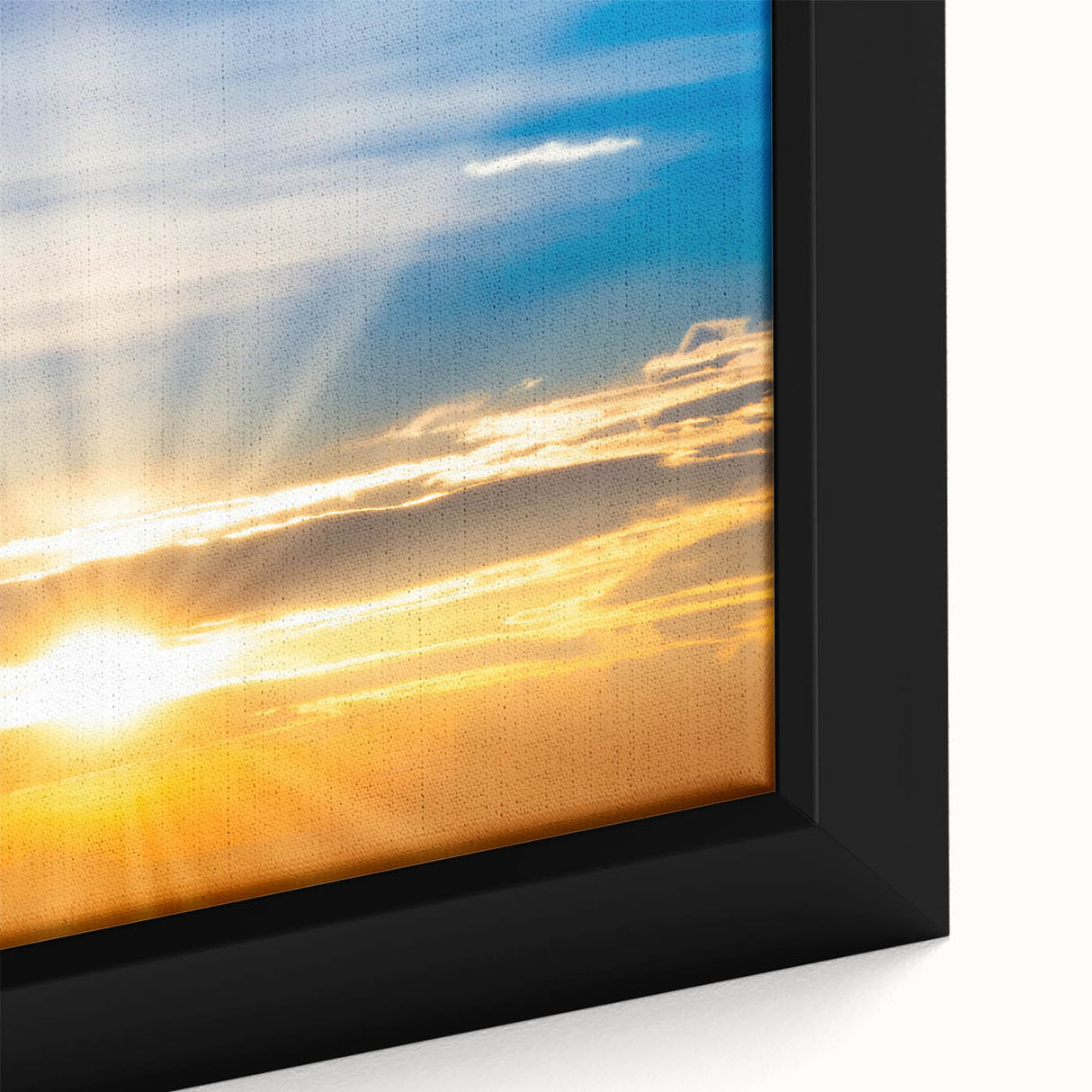 Radiant Sunrise Over Horizon – Peaceful Sun Wall Art with Blue Skies