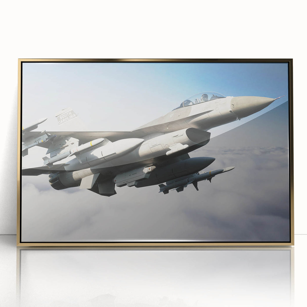 Large abstract wall art depicting airplanes in muted gold and black tones on framed acrylic, ideal for a modern office.