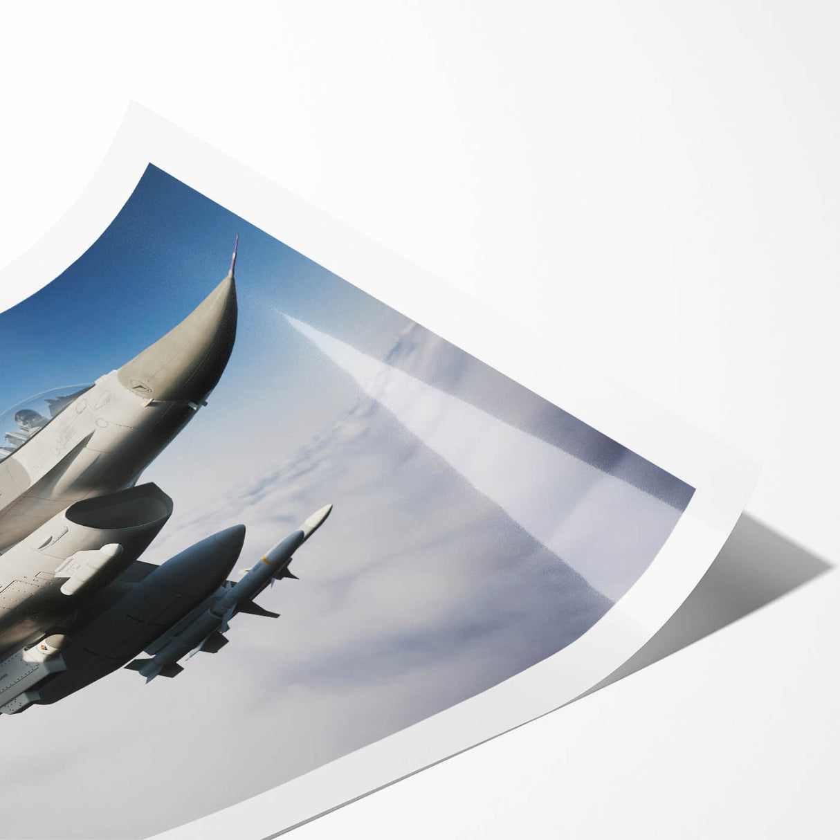Extra large rolled print featuring a vintage airplane against a muted gray sky, ideal for classy bathroom wall art.