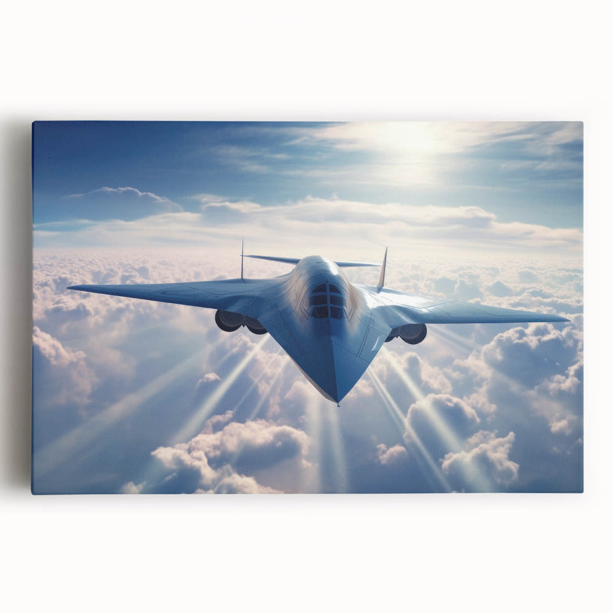 Black and white print of vintage airplanes on stretched canvas, ideal for kitchen wall art.