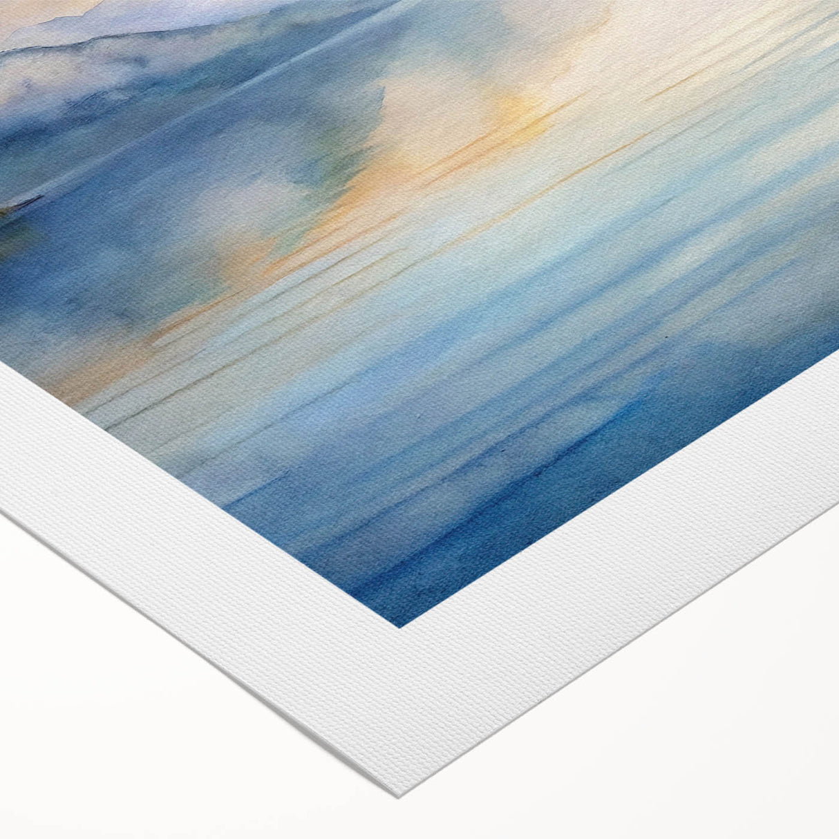 Art deco poster of a rowboat in muted blue tones on rolled canvas, suitable for dining room or bathroom wall art.