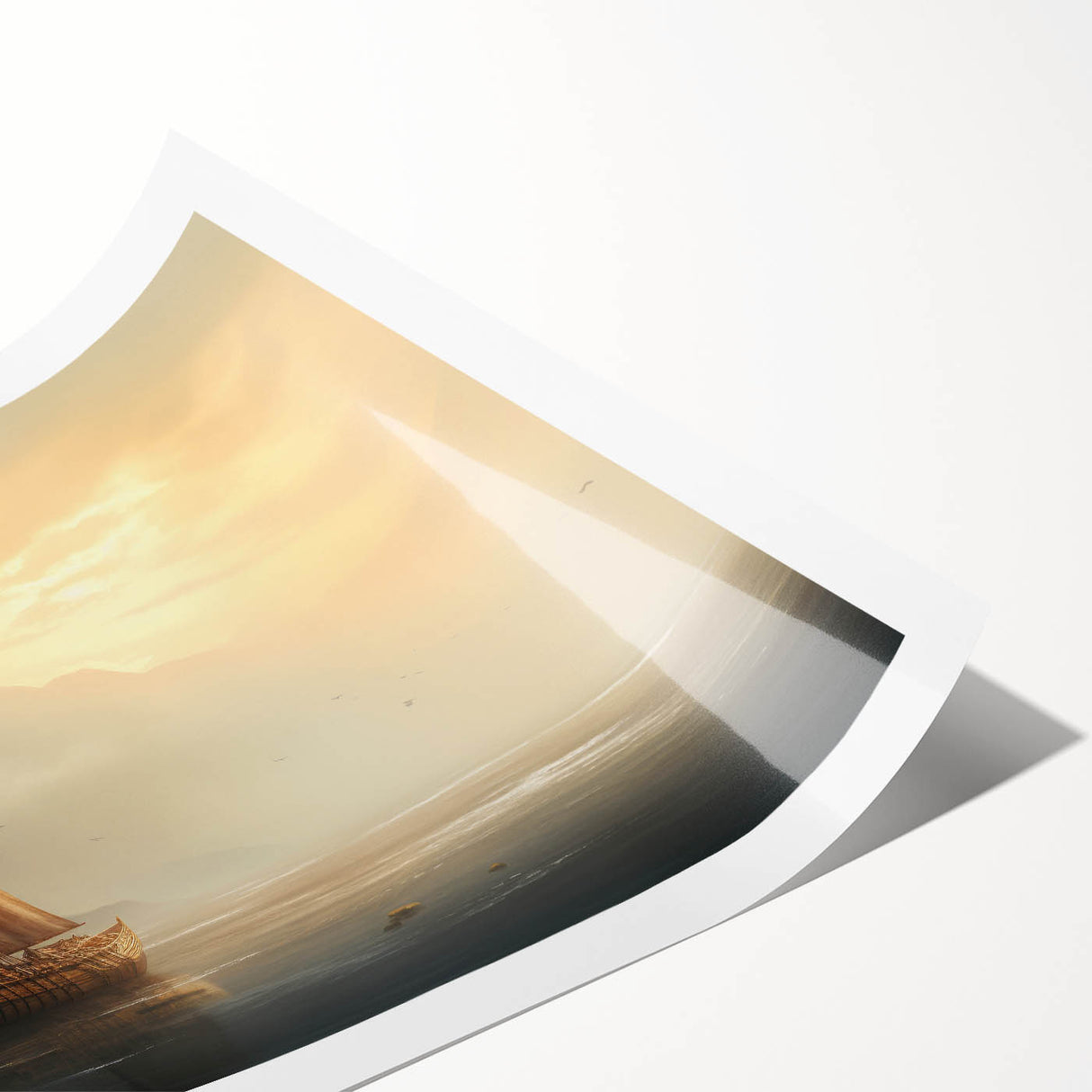 Extra large wall art featuring a monochrome sailboat design on rolled canvas, suitable for large living room decor.