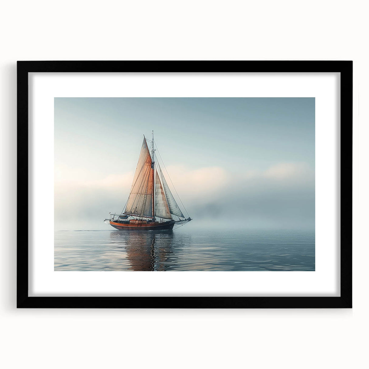 Abstract art print of a colorful sailboat, textured style on extra large canvas, ideal for living room decor.