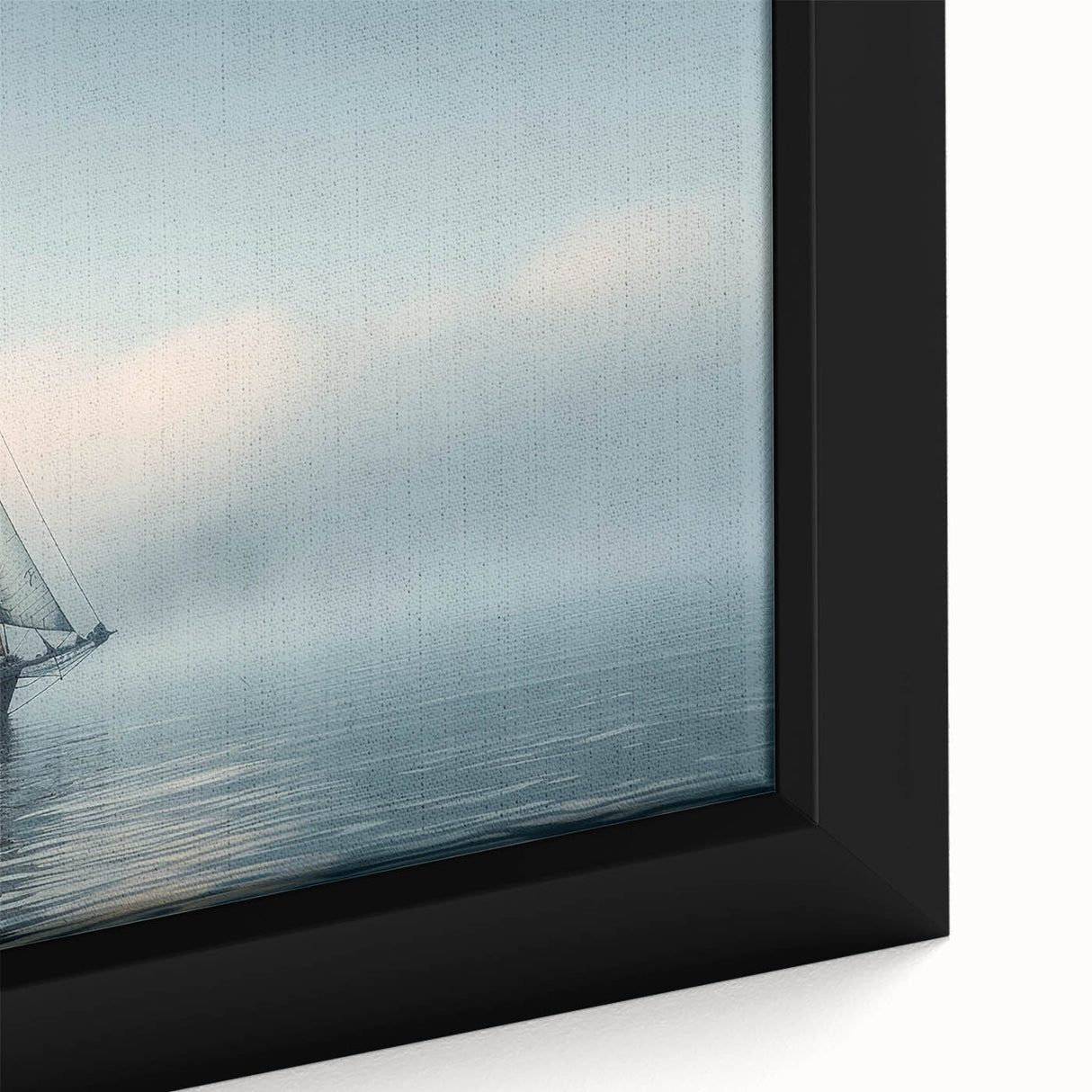 Extra large black wall art featuring a colorful, textured depiction of sailboats on framed canvas.