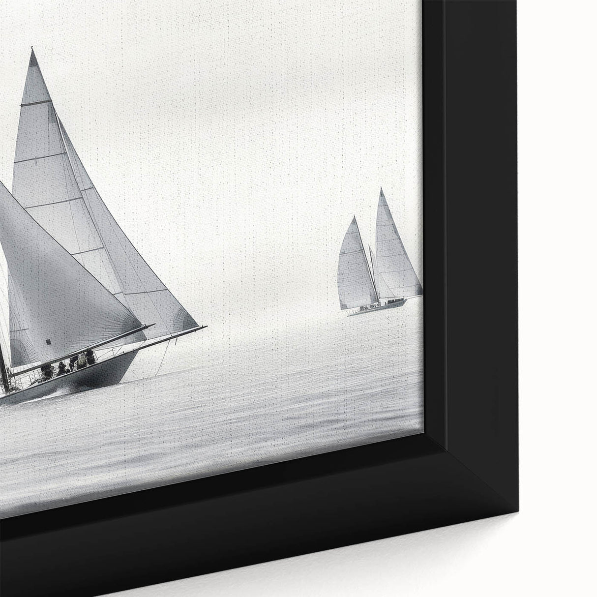 Extra large black wall art featuring a colorful, textured sailboat design on a framed canvas, ideal for living room decor.