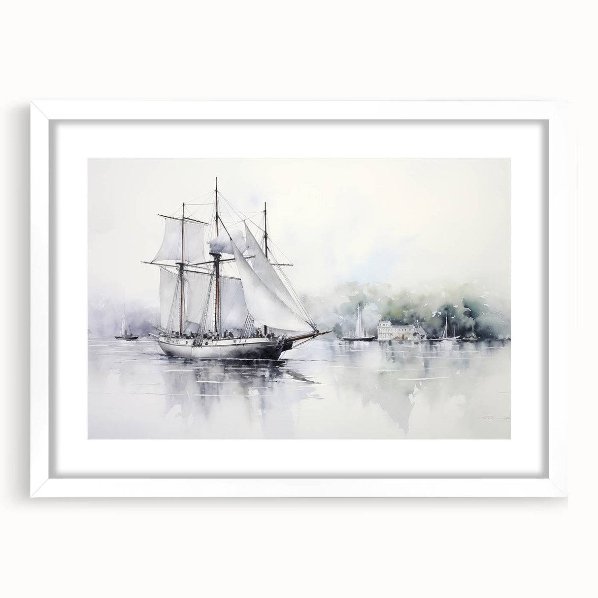 Abstract sailboat design in textured blue and white tones on an extra large canvas, ideal for living room decor.