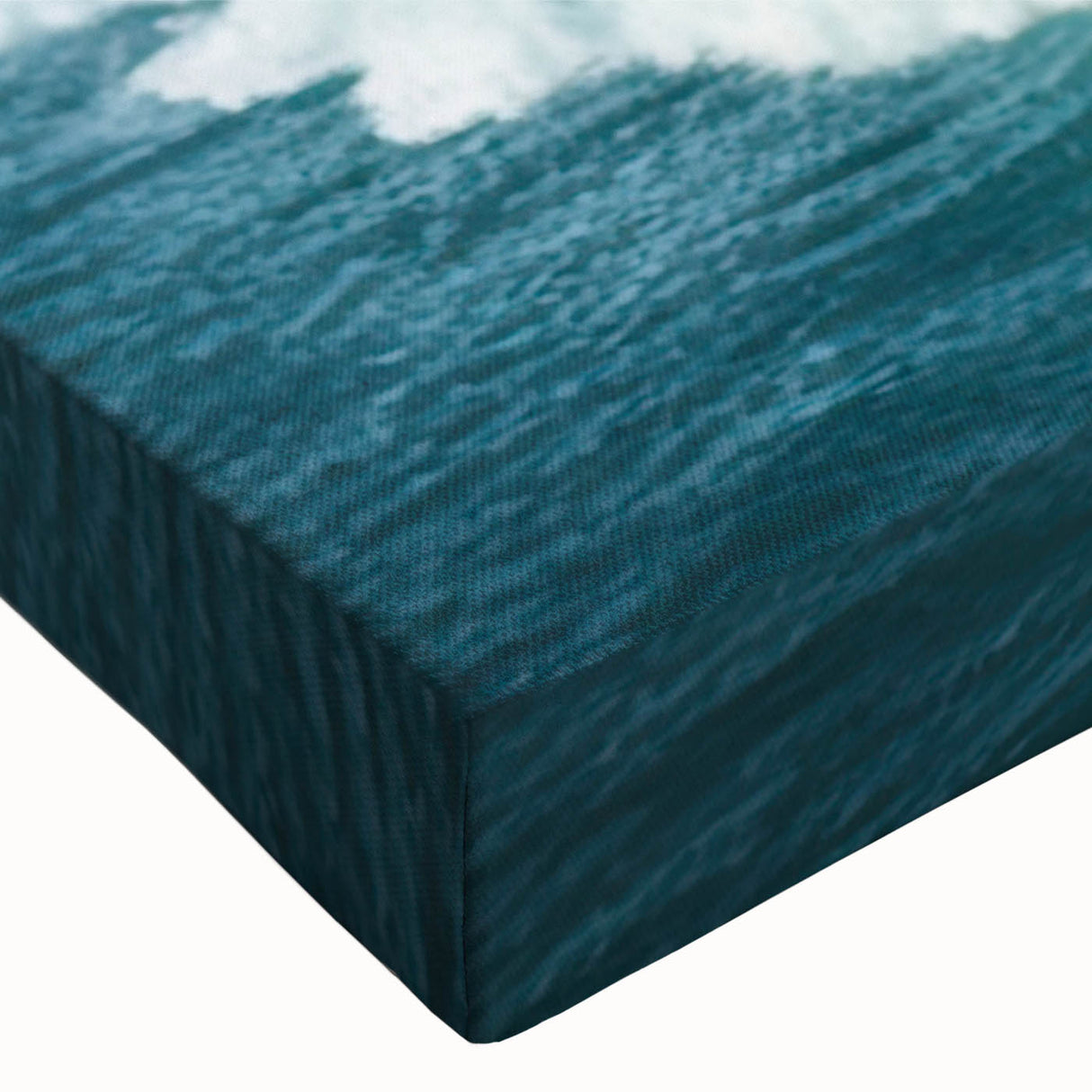 Large art of a black and white ship on a stretched canvas, ideal for bedroom wall decor.